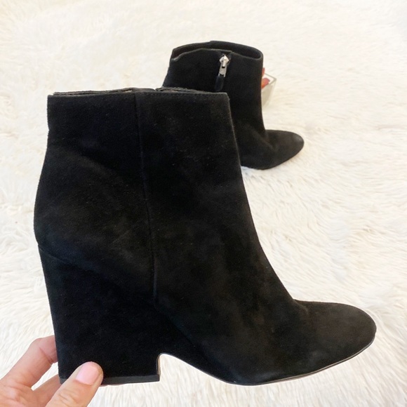 Anthropologie x Sam Edelman WILSON black suede heel ankle boot women size 7 - Picture 6 of 13